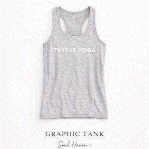 lululemon athletica Gray "This Is Yoga" Graphic Racerback Tank